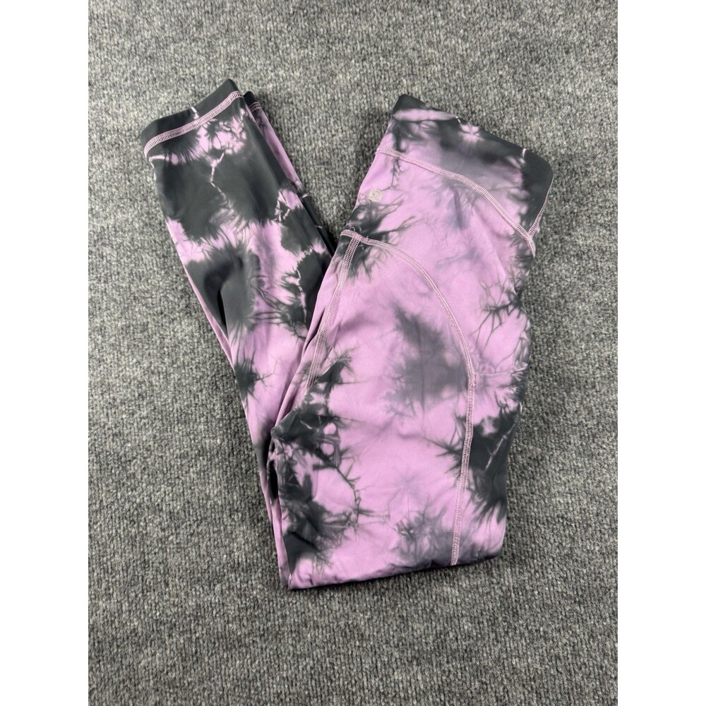 Lululemon Power Thru High Rise Leggings Wisteria Purple Tie Dye Size 6